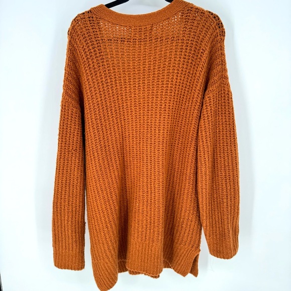 Anthropologie Marino wool blend cottagecore burnt orange oversize Cardigan - Picture 4 of 8